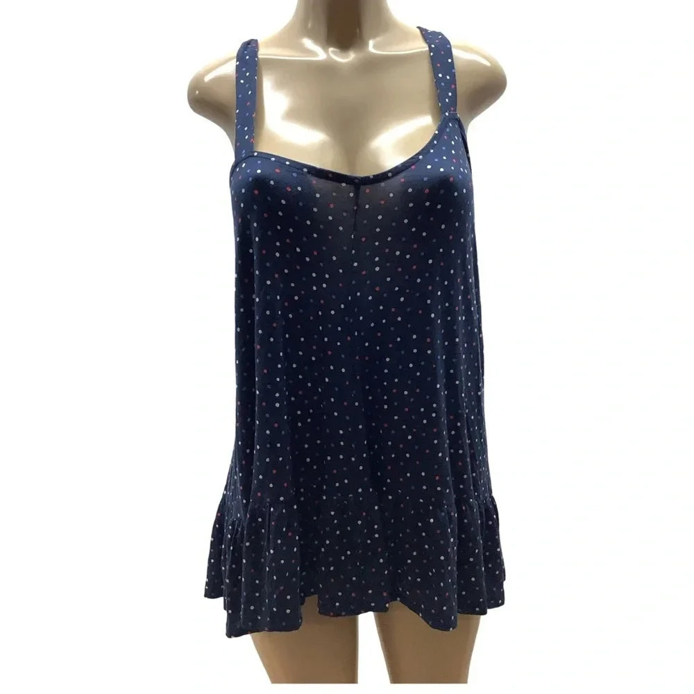 Lane Bryant Size 18/20 Polka Dot Top with Ruffle Trim. New Without Tags